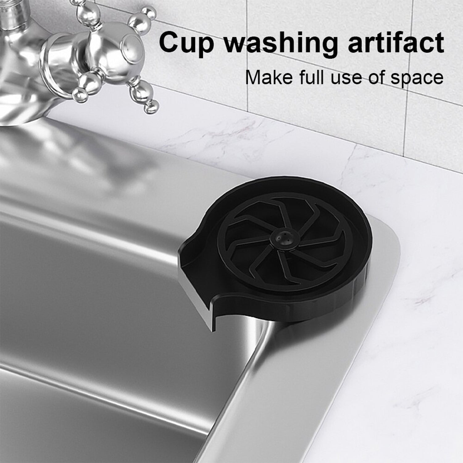 2232 Automatic Cup Washer or Glass Rinser for Kitchen Sink, Black Kitchen Sink Cleaning Spray Cup Washer, Bar Glass Washer. DeoDap 2232 Automatic Cup Washer or Glass Rinser for Kitchen Sink, Black Kitchen Sink Cleaning Spray Cup Washer, Bar Glass Washer. DeoDap
